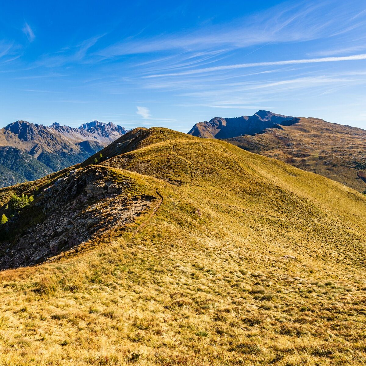 Landschaft_Rosengarten_Dolomiten_Viezzena_Viesena_Herbst_Wanderung