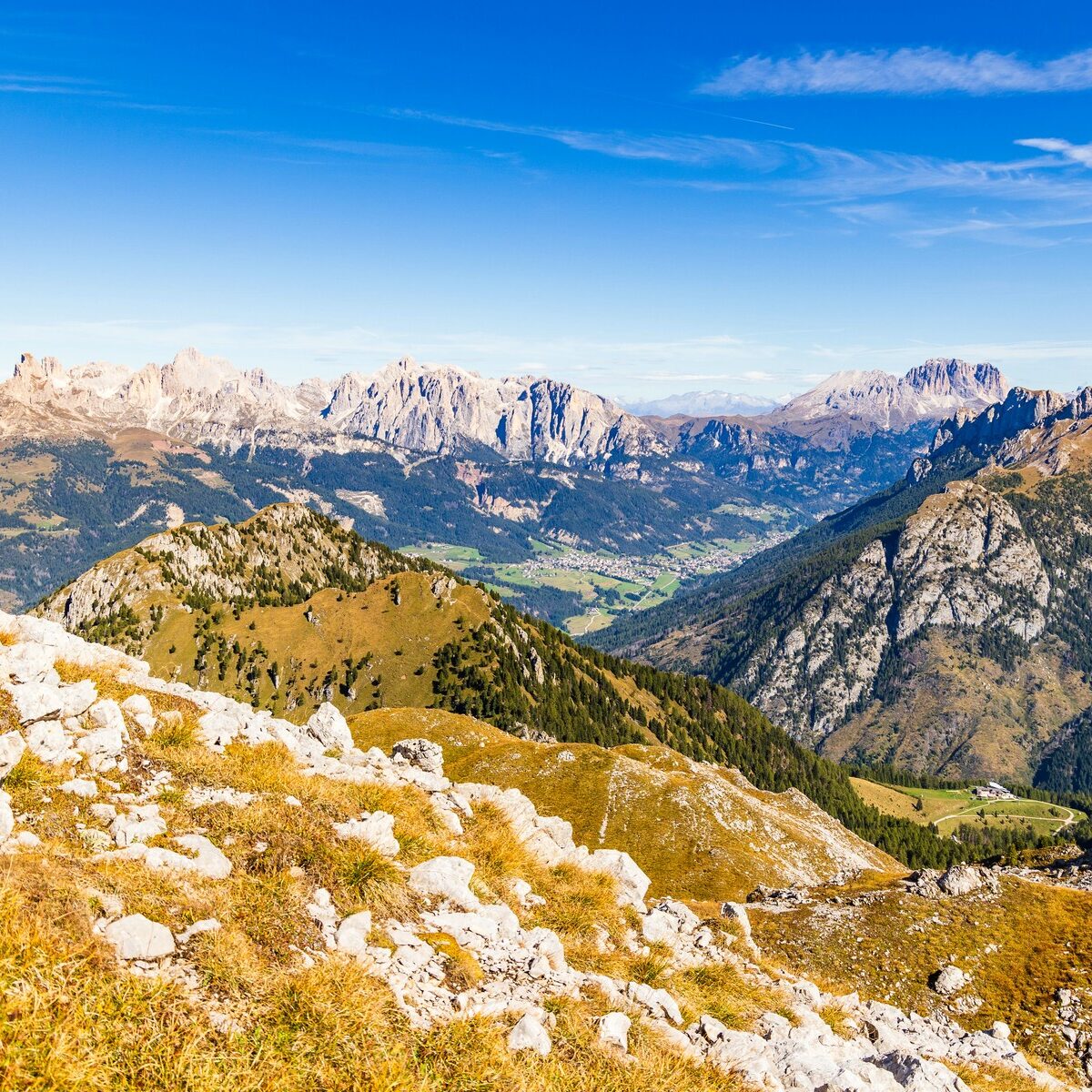 Landschaft_Rosengarten_Dolomiten_Viezzena_Viesena_Herbst_Wanderung