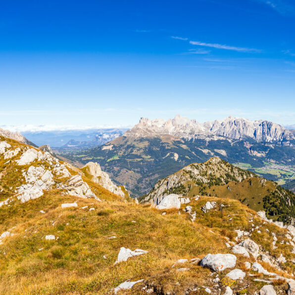 Landschaft_Rosengarten_Dolomiten_Viezzena_Viesena_Herbst_Wanderung_Panorama