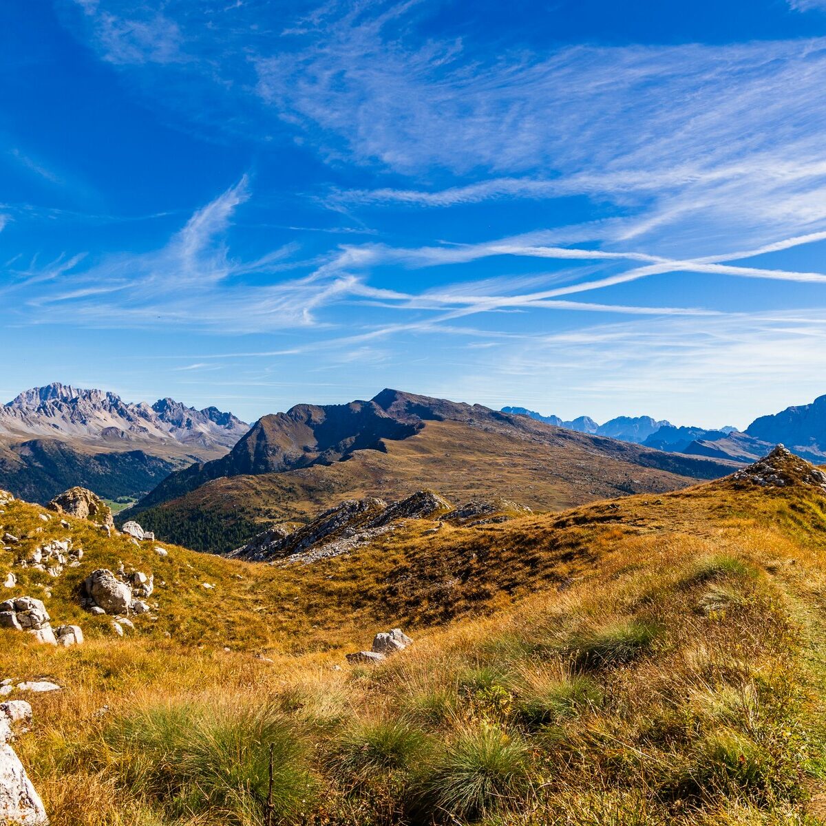 Landschaft_Rosengarten_Dolomiten_Viezzena_Viesena_Herbst_Wanderung